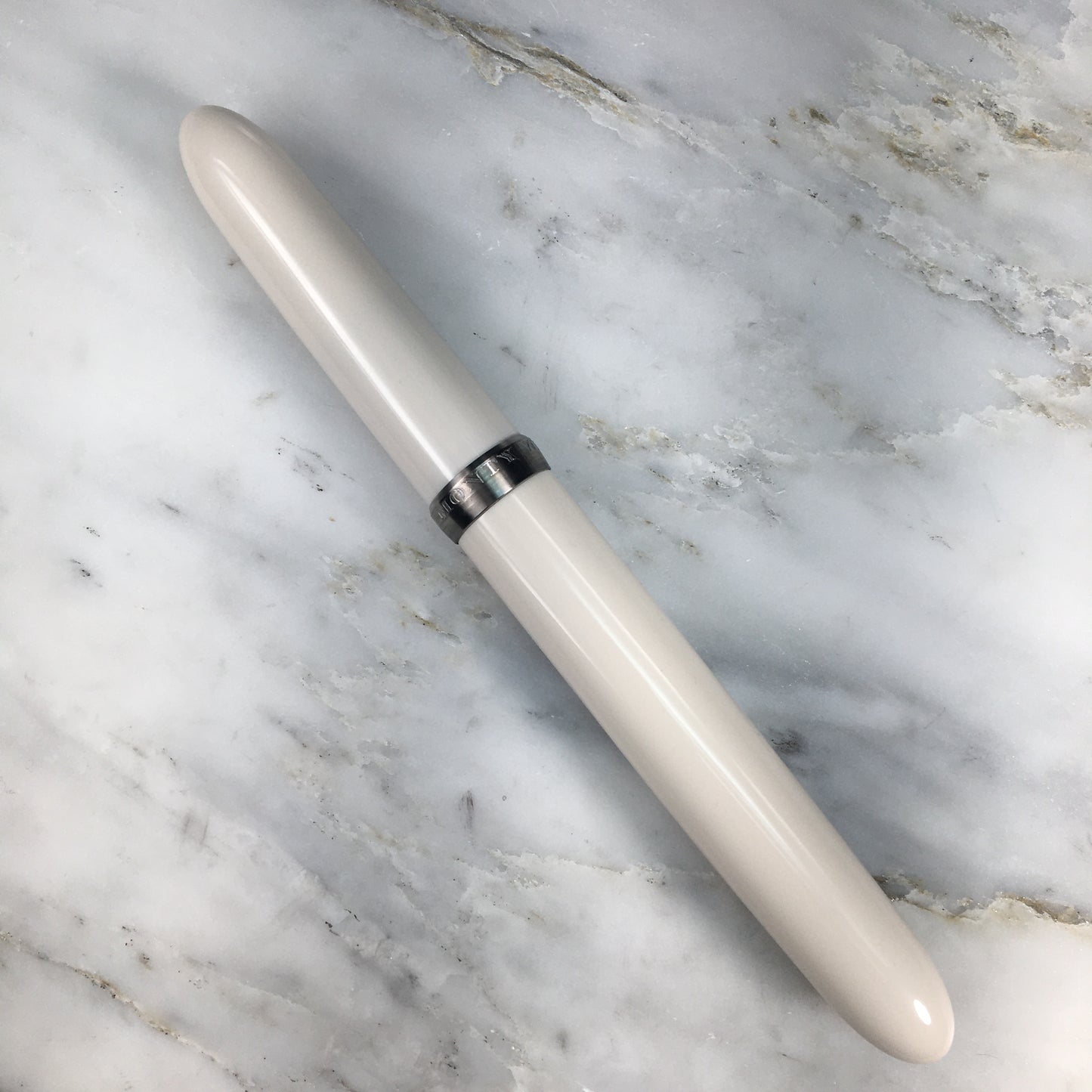Model 3. Cigar-Style Fountain Pen with Titanium Cap Ring. Feu Au Lait