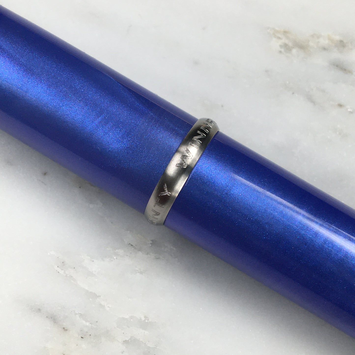 Model 3. Cigar-Style Fountain Pen with Titanium Rollstop. Wisteria.