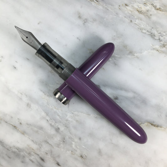 Model 3. Cigar-Style Fountain Pen with Titanium Cap Ring. Purple Haze.