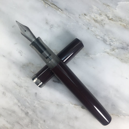 Model 7. Resin Fountain Pen with Titanium Cap Ring. Raisin