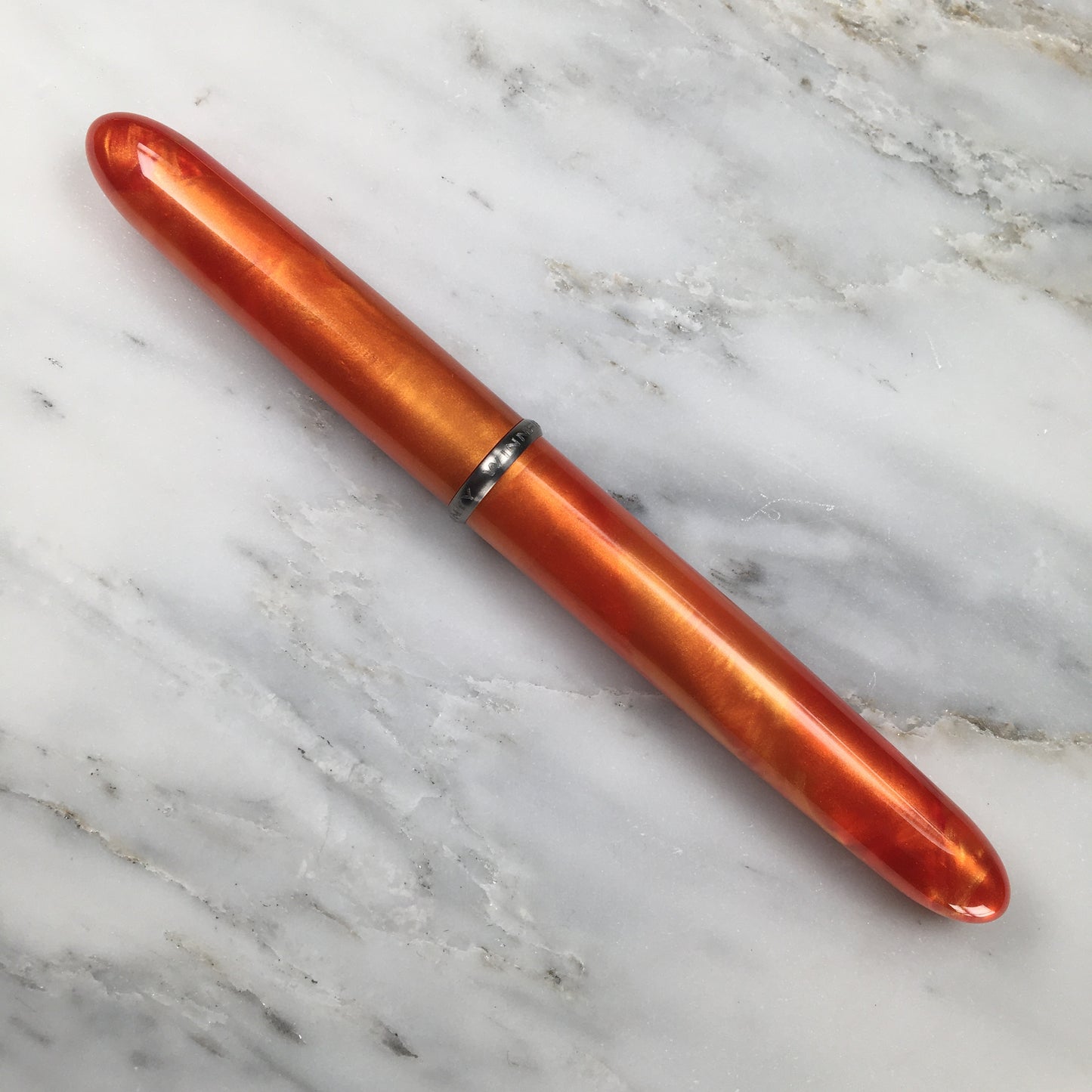 Model 3. Cigar-Style Fountain Pen with Titanium Rollstop. Magma.