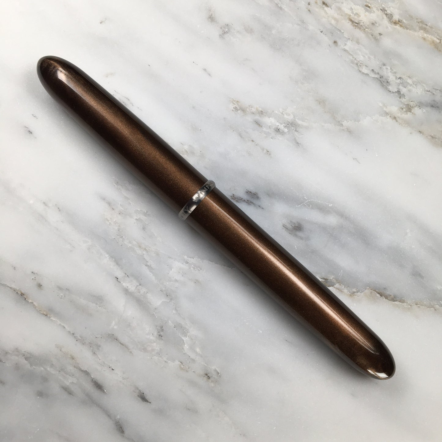 Model 3. Cigar-Style Fountain Pen with Titanium Rollstop. Muscovado.
