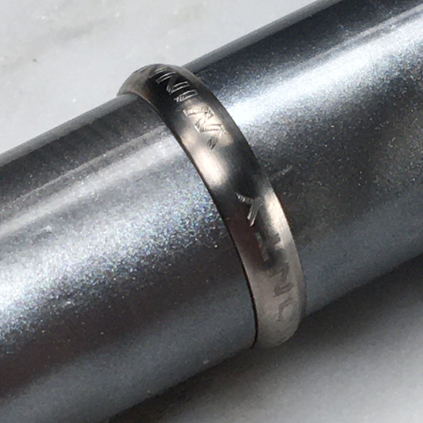 Model 3. Cigar-Style Fountain Pen with Titanium Rollstop. Mercury.