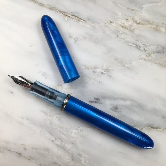Model 3. Cigar-Style Fountain Pen with Titanium Rollstop. Academy Blue.