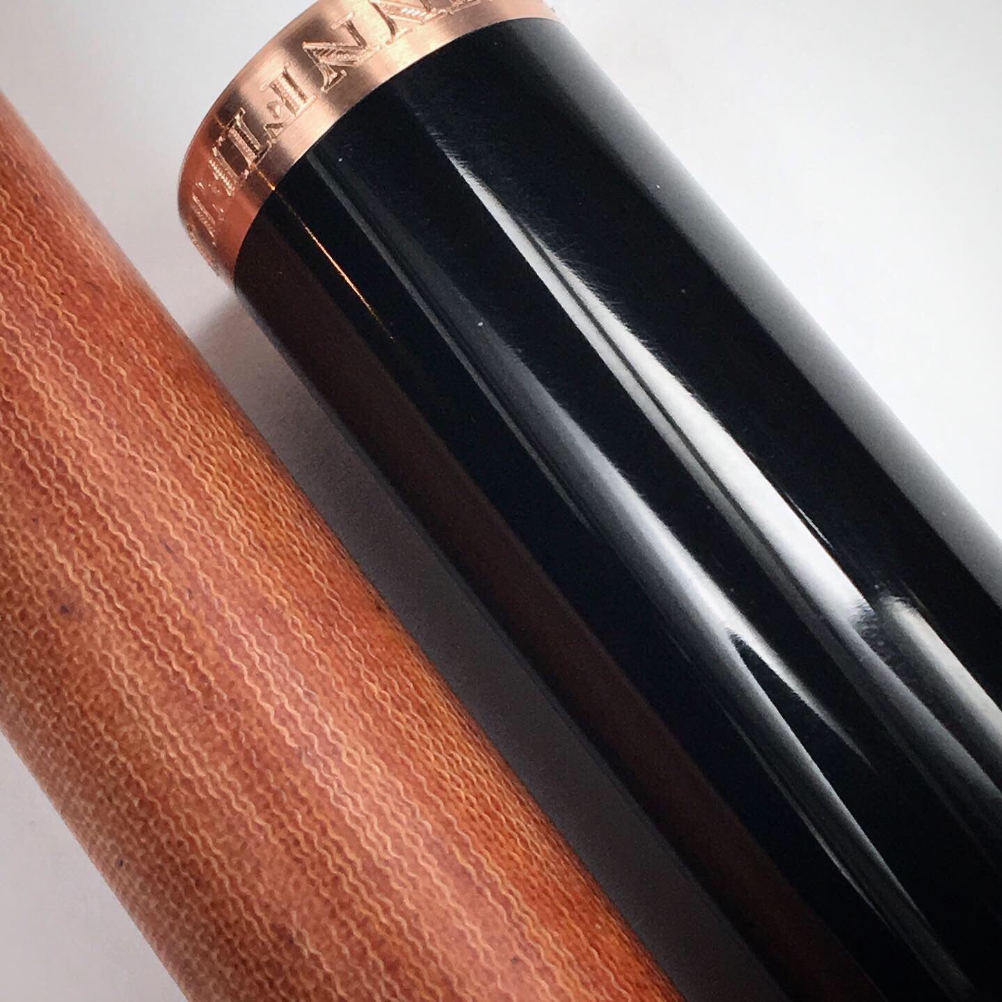 Model 2. Linen Micarta Fountain Pen Bronze Hardware and Black Ebonite Cap