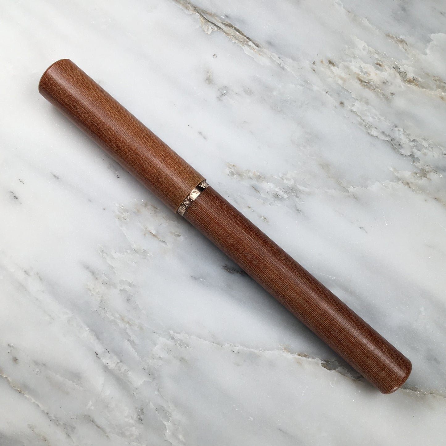 Model 2. Linen Micarta Fountain Pen with Bronze Hardware