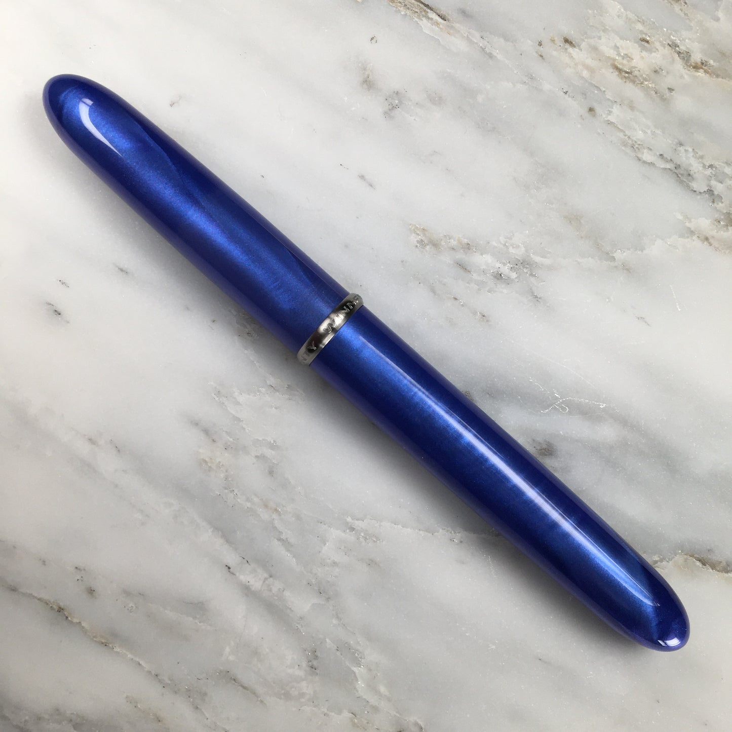 Model 3. Cigar-Style Fountain Pen with Titanium Rollstop. Wisteria.