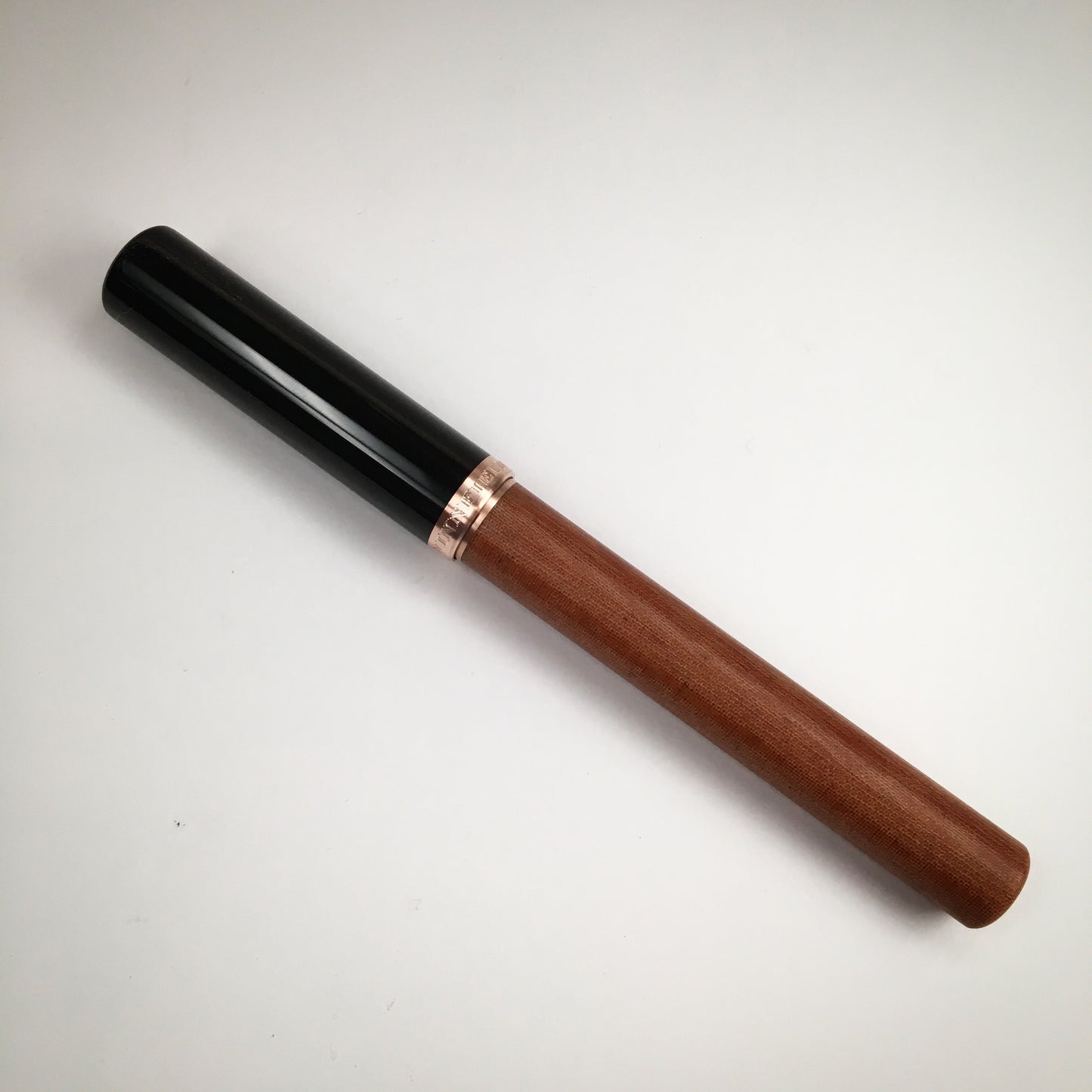 Model 2. Linen Micarta Fountain Pen Bronze Hardware and Black Ebonite Cap