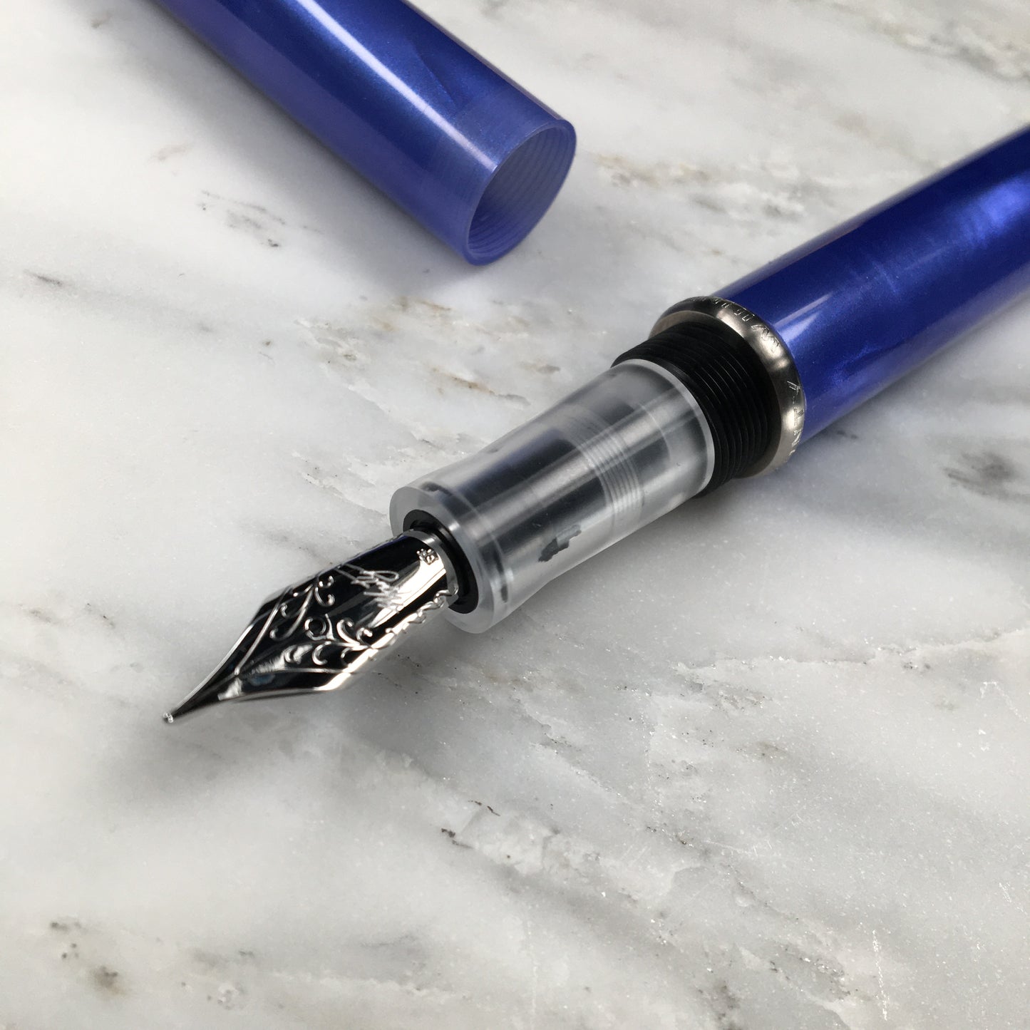 Model 3. Cigar-Style Fountain Pen with Titanium Rollstop. Wisteria.