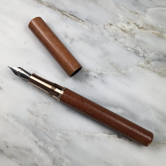 Model 2. Linen Micarta Fountain Pen with Bronze Hardware